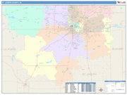 St. Joseph County Wall Map Color Cast Style